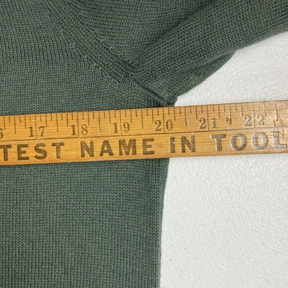Criquet Cable Knit Sweater Mens Medium Green Fisherman Cashmere Blend Sweatshirt - Picture 11 of 13